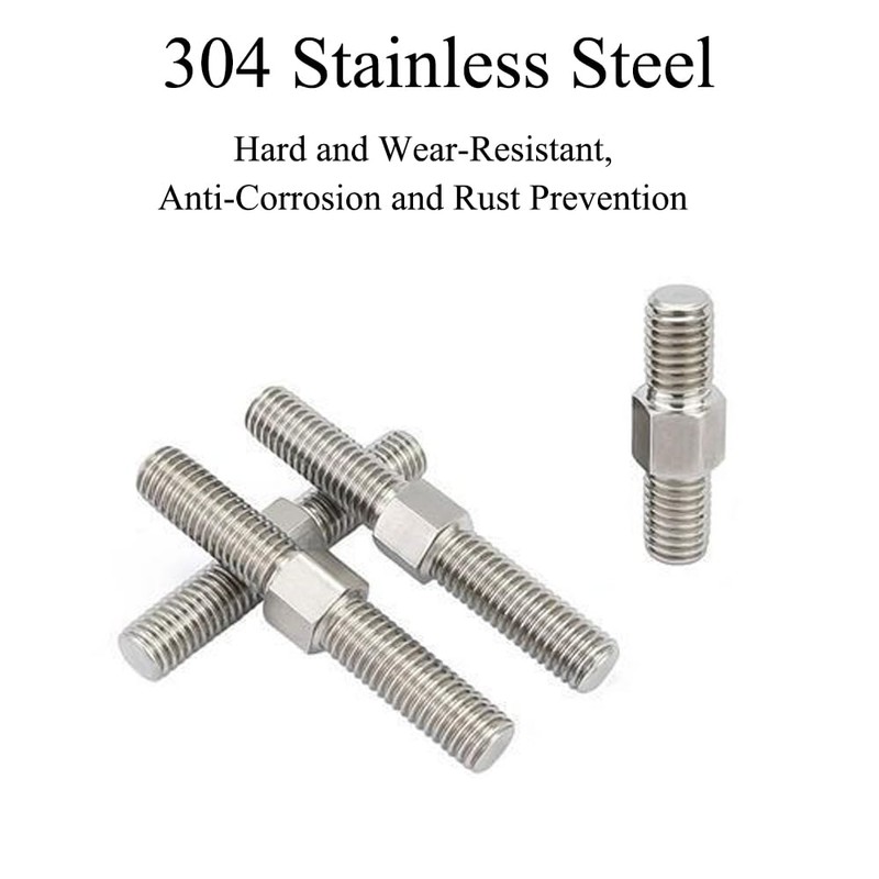 Pack of 4 Stainless Steel 304 Hexagonal Head Bolt Rods