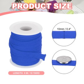 PATIKIL Flat Drawstring Cord 0.4 Inch x 10 Yd, Soft Cotton Draw String Replacement Rope Cords Roll for Hoodie Sweatpants Shorts Pants Strap Garment, Blue