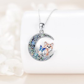 Grmdit Corgi Necklace 925 Sterling Silver Corgi Pendant Necklace Corgi Jewelry Gifts for Women Corgi Lover