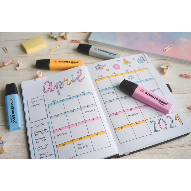 STABILO Stabilo Highlighter Boss Pastel, 4 Colors, 70-4-4
