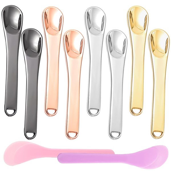 Pack of 8 Cosmetic Spatulas, Metal Cosmetic Spatulas, Cosmetic Spatulas