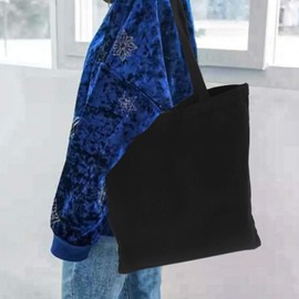 3 Pack Canvas Tote Bag, Segarty 16.5x13.4 inch Cotton Black Canvas Tote Bags Bulk with 3.9inch Bottom Gusset, Plain Bag for Crafts DIY Vinyl Decorate Shopping Groceries Teacher Books Gifts Welcome Bag