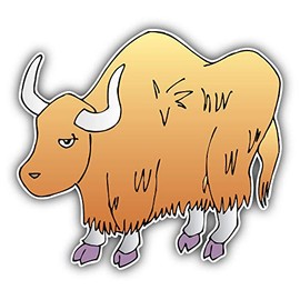 JJH Inc Yak Sketch Vinyl Decal Sticker Waterproof Car Decal Bumper Sticker 5"