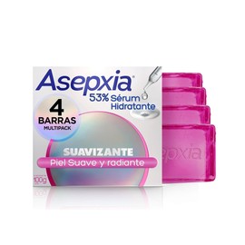 Asepxia, Jabón en barra Suavizante jabón facial y corporal, 53 Serum Hidratante, 4 x 100g                                                             