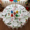 6 Pack Christmas Table Cover 84 Inch Round Holly Berry