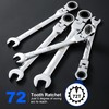 Prostormer 14-Piece SAE Flex-Head Ratcheting Wrench Set, 1/4" to 1"