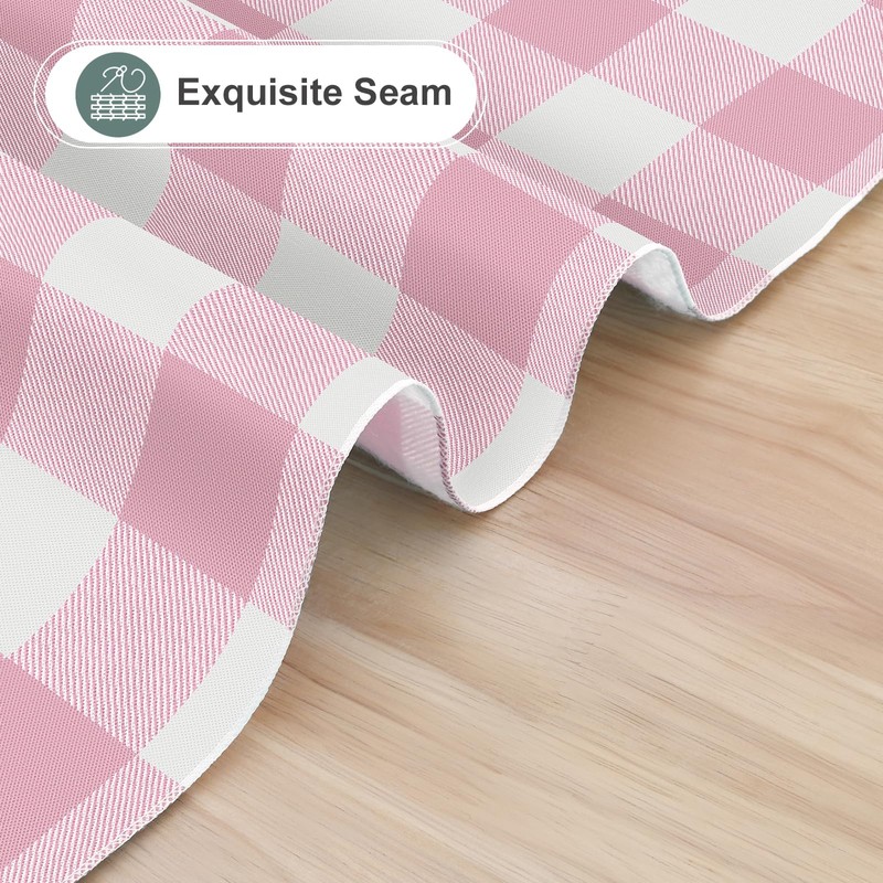 misaya Rectangle Waterproof Vinyl Table Cloth, Buffalo Flannel Backed Tablecloth,