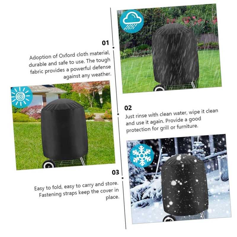 Gatuida Outdoor BBQ Grill Cover Durable Round Shape Barbecue Protector