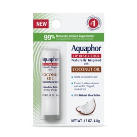 Aquaphor Aquaphor Naturally Inspired Lip Repair Stick with Coconut Oil and Natural Shea Butter, Hydrating Lip Balm Immediately Relieves Dryness, 0.17 Oz Stick