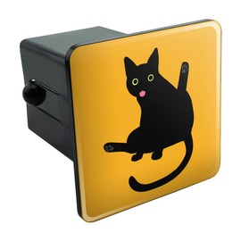 GRAPHICS & MORE Black Cat Lifting Leg and Licking Tow Trailer Hitch Cover Plug Insert