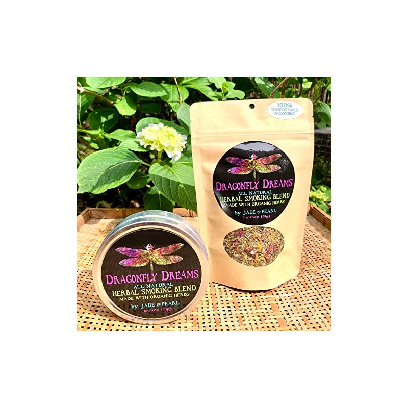 Dragonfly Dreams Herbal Smoking Blend- 1 Ounce Compostable Bag NO