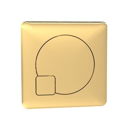 nuie MDPB03 Modern Bathroom Dual Flush Square Brushed Brass Push Button for Use with Concealed Cistern (Cistern Not Included), 70mm, Brushed Brass