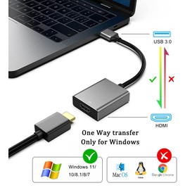 Jofnaylr USB to HDMI Adapter Cable, USB 3.0 to HDMI 1080P Audio Video Graphics Converter Cable for Laptop Monitor Desktop TV,Support Windows 11/10/8.1/8/7