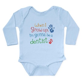 CafePress Kids Future Dentist Long Sleeve Infant Bodysuit Unisex Long Sleeve Baby Bodysuit Infant Romper Sky Blue