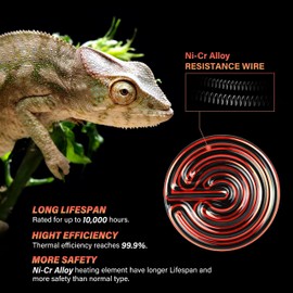 YSSOA 100W Ceramic Heat Emitter, Reptile Heat Bulbs, Ceramic Heat Lamp for Reptiles, Amphibian, Chicken, Dog, Cat, 2 Pack, Black