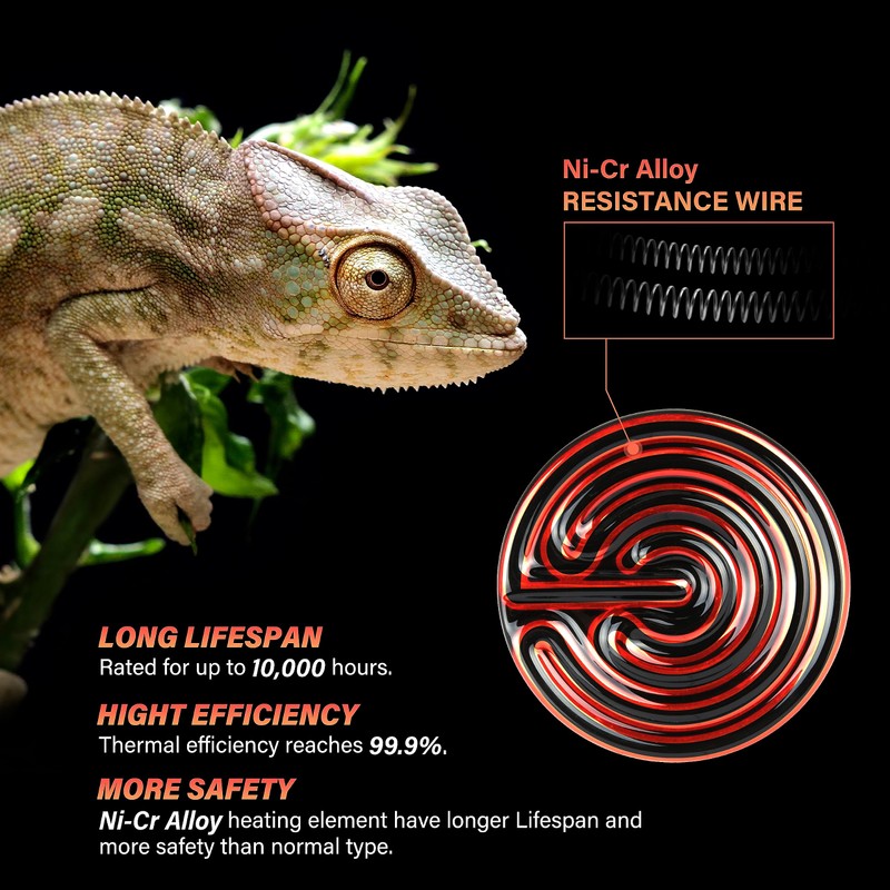 YSSOA 100W Ceramic Heat Emitter, Reptile Heat Bulbs, Ceramic Heat
