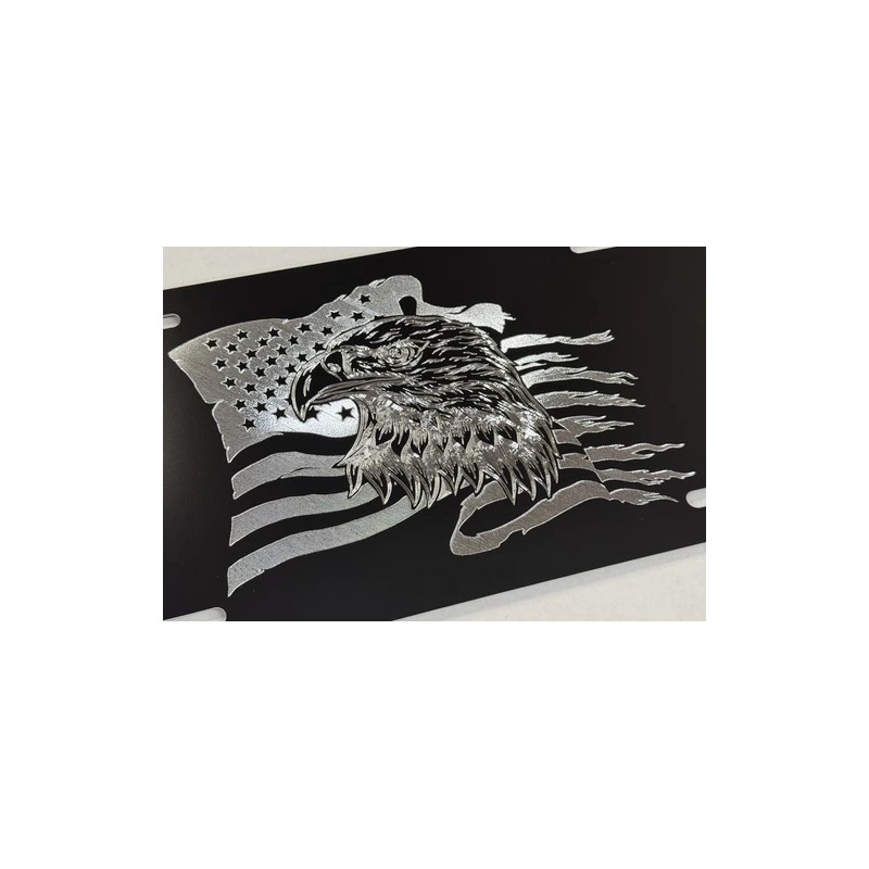 Diamond Etched Products Engraved US USA Flag Eagle Patriotic Car
