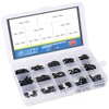 Glarks 300-Pieces 10 Size Black Alloy Steel E-Clip External Retaining