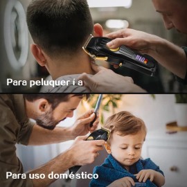 Máquina para Cortar Cabello CIICII Profesional, Set de Cortapelos y Recortadora para Hombre con Pantalla LED y 9 Peines Guía
