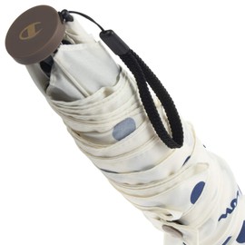 Champion CHL14MN55 Women's Mini Folding Umbrella, 21.7 inches (55 cm) x 5R, Women's Windproof Polka Dot Pattern, Off-White