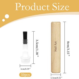 50Pcs Replaceable Brush Heads for Nail Art Brushes, Perfect for Nail Beauty Brushes Design, Mini Small Painting Brush with Wooden Handles, Ideal for Nail Art and DIY