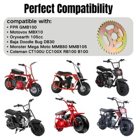 40T High Torque Rear Chain 6 Hole Sprocket # 40 41 420 Compatible with Coleman CT100U CC100X for Mega Moto MMB80 105 Baja Doodle Bug DB30 for Motovox MBX10 Mini Bike Parts