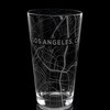 LOS ANGELES CALIFORNIA Engraved City Street Map Beer Pint Glass