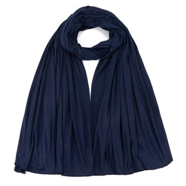 London Scarfs PREMIUM QUALITY BIG SIZE JERSEY HIJAB SCARF SHAWL SUPER STRETCHY MAXI LYCRA WRAP (Navy)