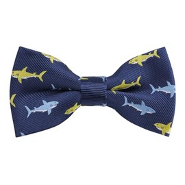 Alizeal Boys Pre-tied Bow Tie Novelty Adjustable Birthday Wedding Party Prom Kids Bow Tie, Blue Yellow Shark