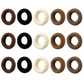 Pack of 15 Elasitc Hair Bobbles for Women and Girls, Thick Cotton Hair Scrunchie, Seamless Hair Bands, No Kinks, for Women and Girls, Thick and Curly Hair