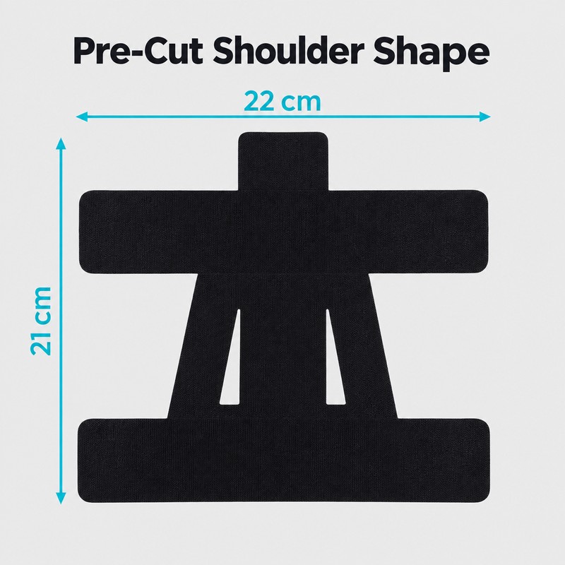 5-Pack Precut Shoulder Kinesiology Tape, Waterproof Breathable Elastic Sports Support