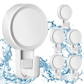 GlobaLink Pack of 6 Suction Cup Hooks, Extra Strong, Vacuum Suction Hooks, No Drilling, up to 5 kg, Towel Holder, Reusable for Hanging, for Windows, Kitchen, Bathroom