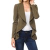 MINEFREE Women's Long Sleeve Classic Draped Open Front Lightweight Blazer
