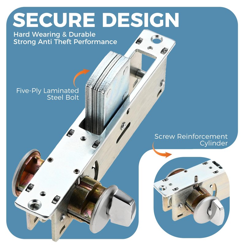 MOOTVGOO Storefront Door Mortise Lock, Commercial Door Locks, Swing Deadbolt