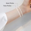 Candyfancy Pearl Bracelet Women's White Round Simulated Beads 16 +