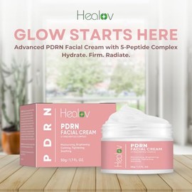 Crema PDRN – Hidratante facial coreano rejuvenecedor con ADN de salmón, niacinamida y vitamina C – Crema diaria antienvejecimiento, reafirmante y volu