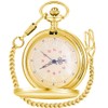 Tiong Smooth Vintage Pocket Watch with Chain Roman Numerals Scale(Full