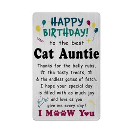 Richesele Happy Birthday Card from Cats to Auntie - Birthday Card for Cat Auntie - Cat Auntie Mothers Day Birthday Gifts Idea