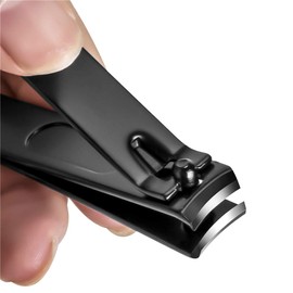 Nail Clippers Set, Sharp Stainless Steel Fingernail Clipper & Toenail Clippers, Black Nail Cutter, Large and Small 2 Piece Set.