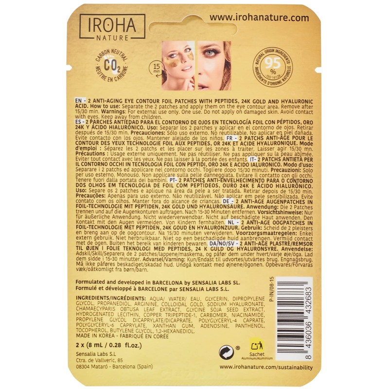 Iroha Divine Collection Augenpads Extra Firmness mit 24 K Gold