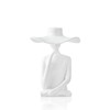 Ottalent Modern Resin Fashion Girl Sculpture, Meditation Thinker White Statue