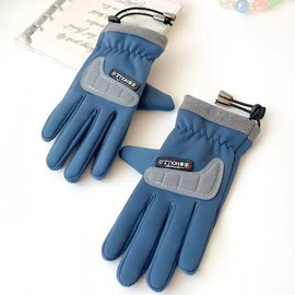 Kids Waterproof Thermal Sports Gloves, Cold Weather Water Resistant Cycling Gloves Boys Girls Non Slip Running Gloves Windproof Warm Gloves Riding Mittens for 8-13 Years Old