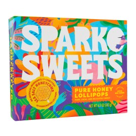 Sparko Sweets Sea Salt Honeycomb Lollipops, Made in USA, No Artificial Ingredients, No Corn Syrup, 16 Pieces, 1.3-inch Diameter, 1.5 lbs, Gold – Ideal for Tea Stirrers, Sore Throat Remedy, and Gifts