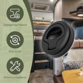 Sharplace Black Boat Deck Latch Flush Pull Round Pull Latch for Boat Marine Deck Door Hardware