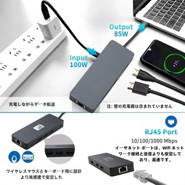 Leehitech USB C Hub 8-in-1 Multi-Port Docking Station [1G RJ45 Ethernet Port+3*USB3.0 A +2*4K HDMI Port + DP Projection Port + PD100W Charging Port] Multi-function Adapter, Plug and Play, No Drivers