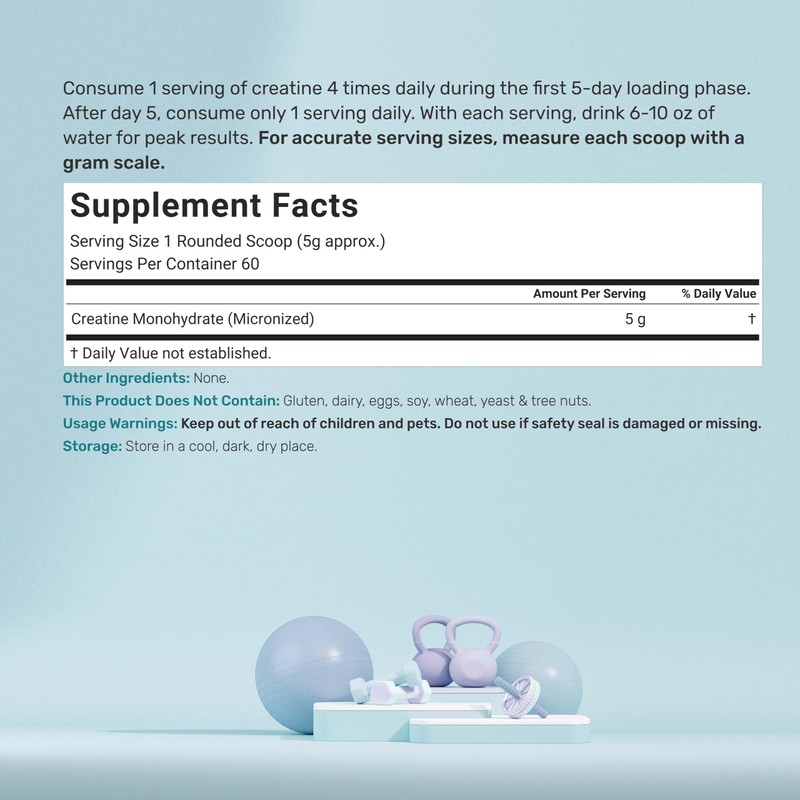 DEAL SUPPLEMENT Instant Creatine Monohydrate Powder, 5g Per Serving –