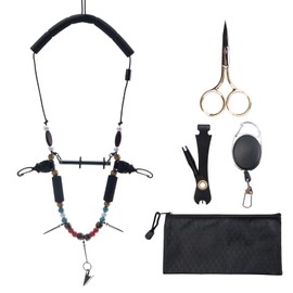 Goture Fly Fishing Lanyard Lightweight Quick Release Fly Fishing Tools with EVA Foam Neck Strap, Fly Fishing Accessories with Fly Line Clippers Zinger Retractor Fishing Scissors