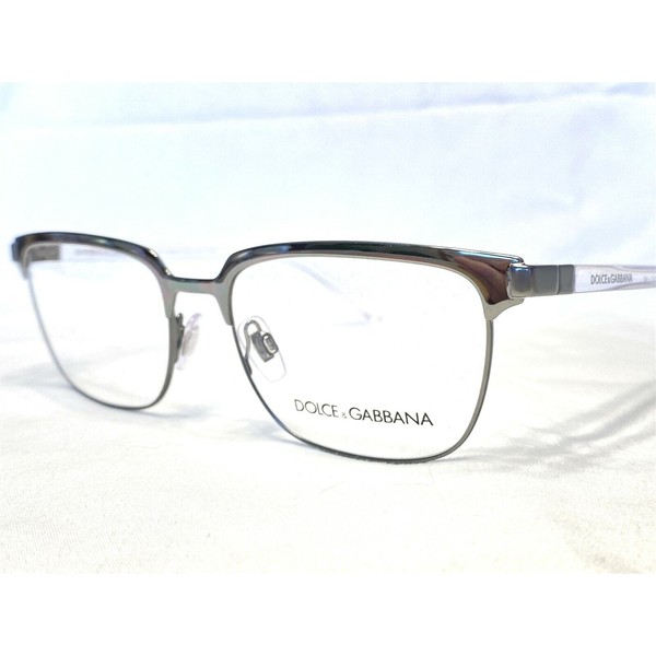 NEW Dolce & Gabbana DG1302 04 Men's Gunmetal & Clear Eyeglasses Frames 53/17~140