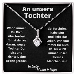 An Unsere Tochter Geschenk von Mama und Papa, Cubic Zirconia