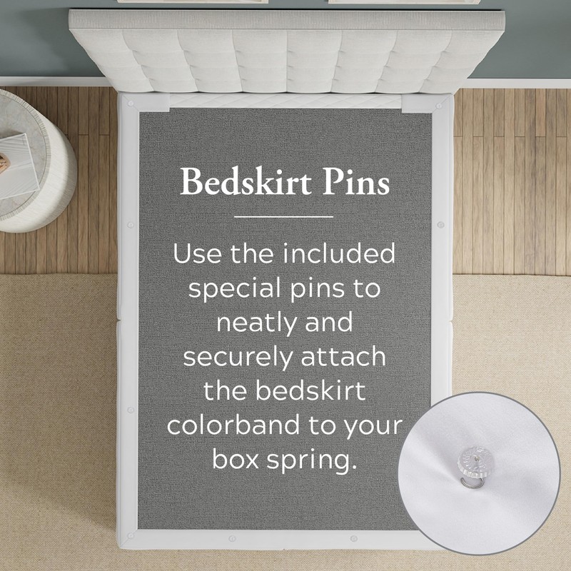 Levinsohn Magic Skirt Tailored Bedskirt, Never Lift Your Mattress, Classic